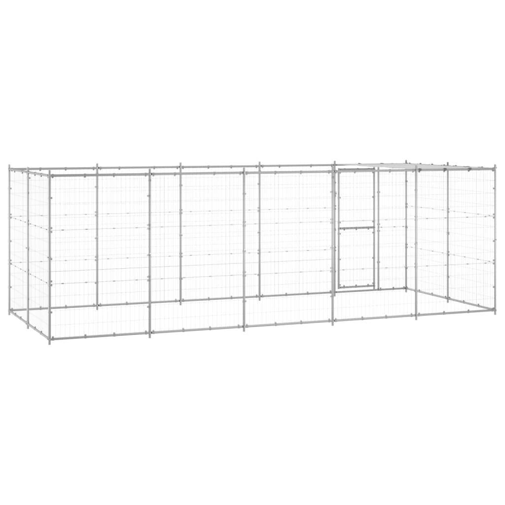 Helloshop26 - Chenil extérieur cage enclos parc animaux chien extérieur acier galvanisé avec toit 12,1 m² - Imagen 4