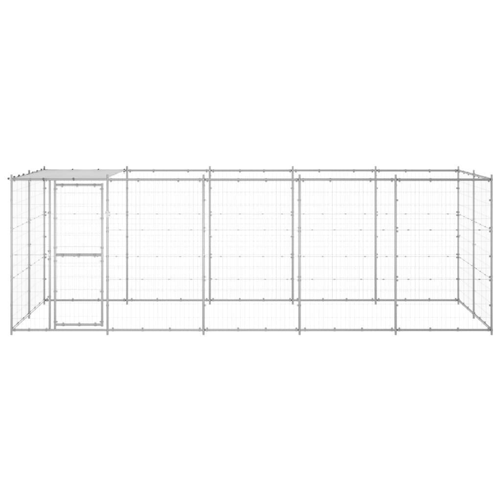 Helloshop26 - Chenil extérieur cage enclos parc animaux chien extérieur acier galvanisé avec toit 12,1 m² - Imagen 2