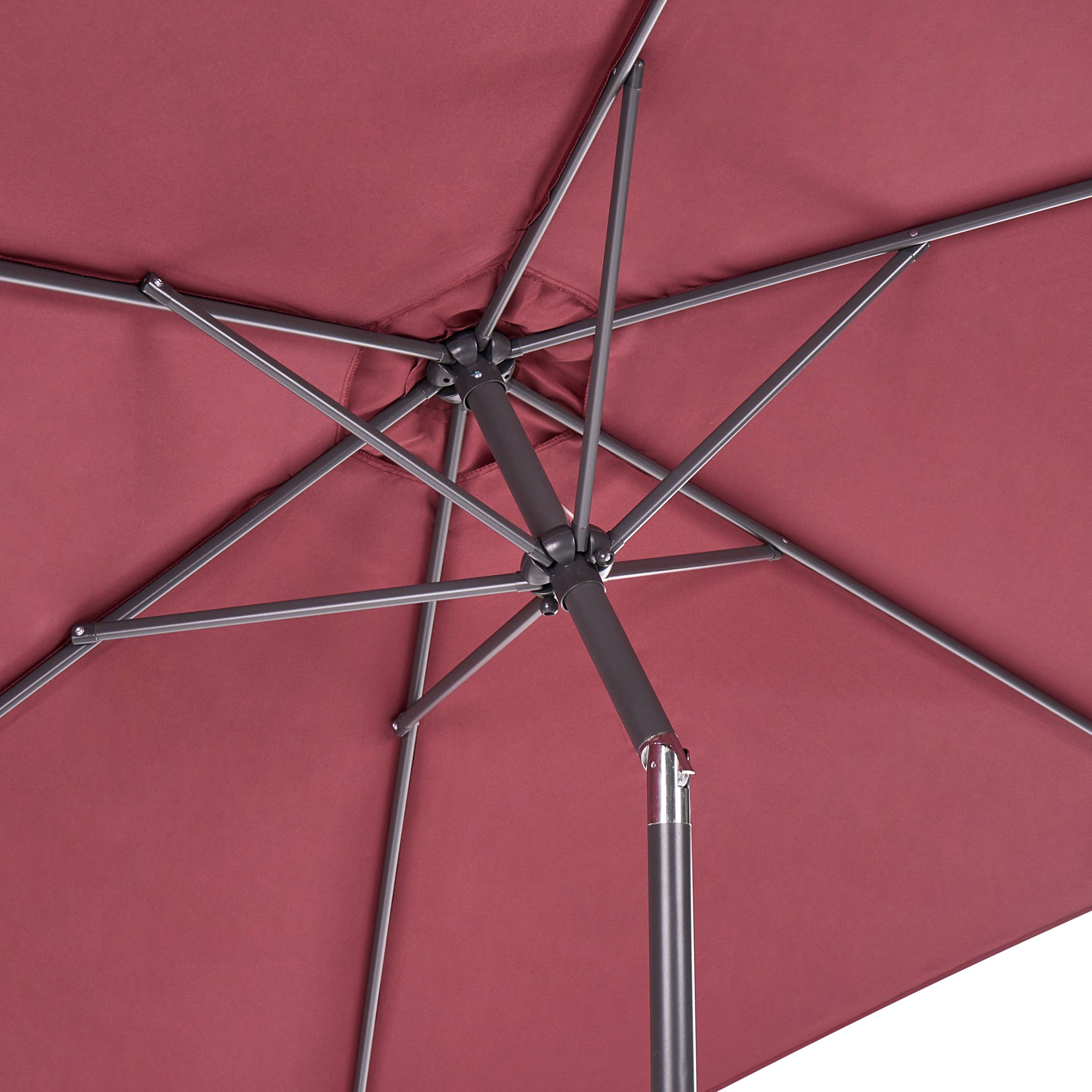 Beliani - Parasol droit Tissu Rouge Bordeaux VARESE - Beliani - Imagen 6