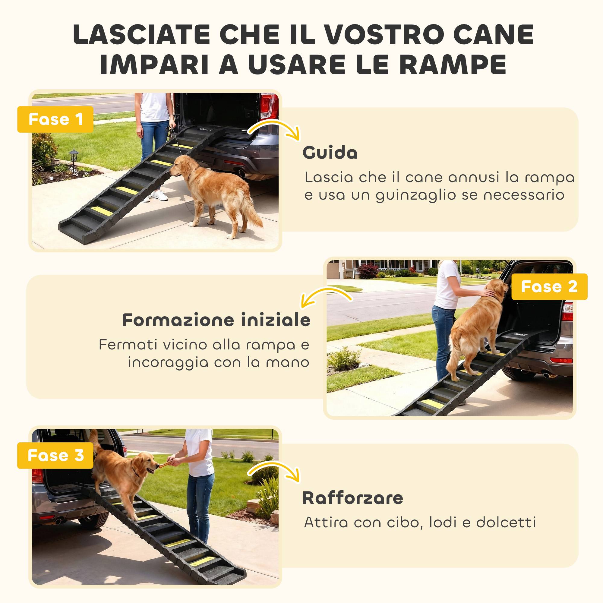 ComfortXL - Escalier pour chien pliable en PP et TPR noir 154 x 40 x 7,5 cm pour voiture et lit 10 marches antidérapantes - Image 8