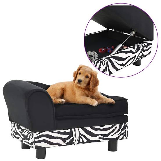 Vidaxl - Canapé pour chien Noir 57x34x36 cm Peluche vidaXL 170939 - Imagen 1