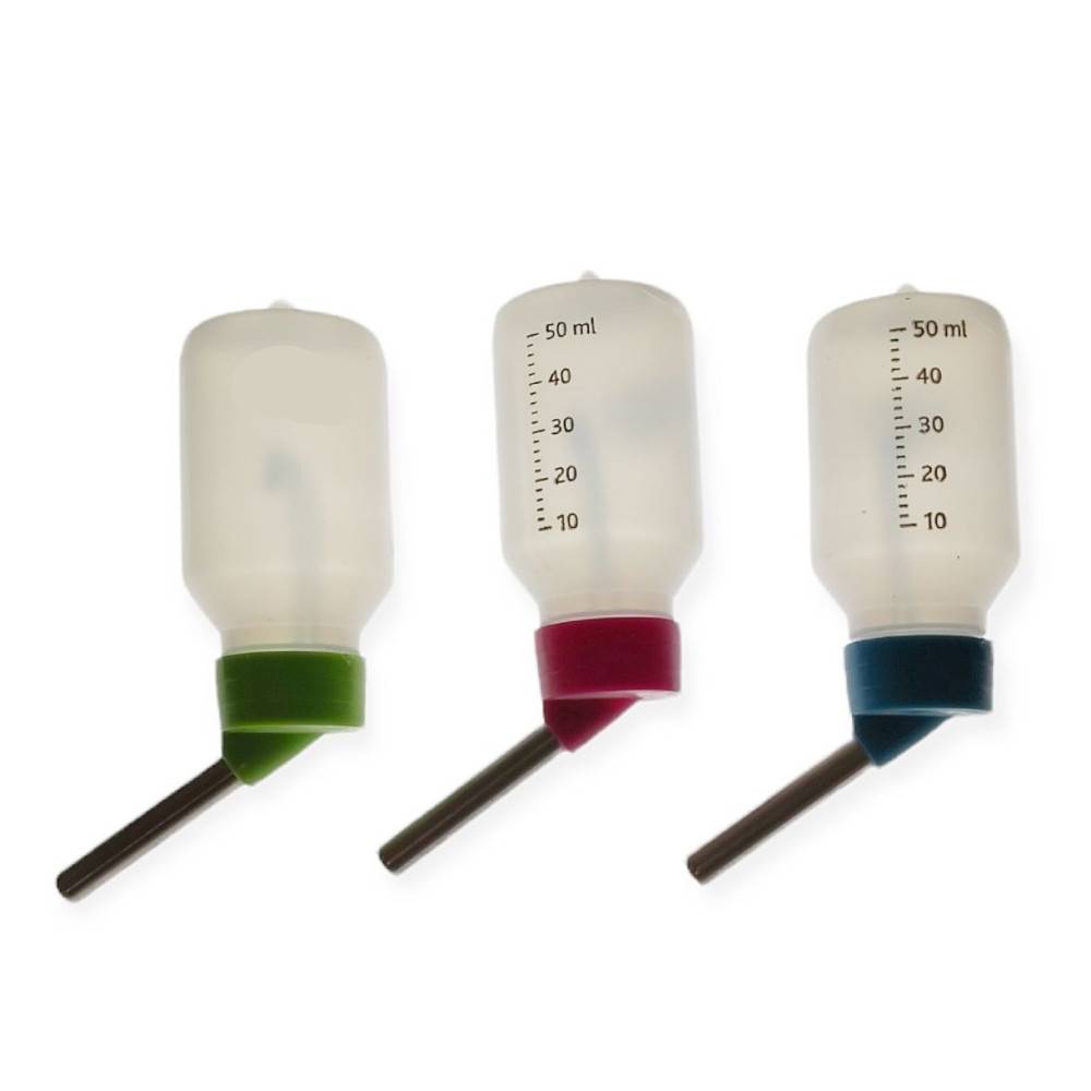 Animallparadise - 3 biberons 50ml en plastique pour Hamsters, souris coloris aléatoires