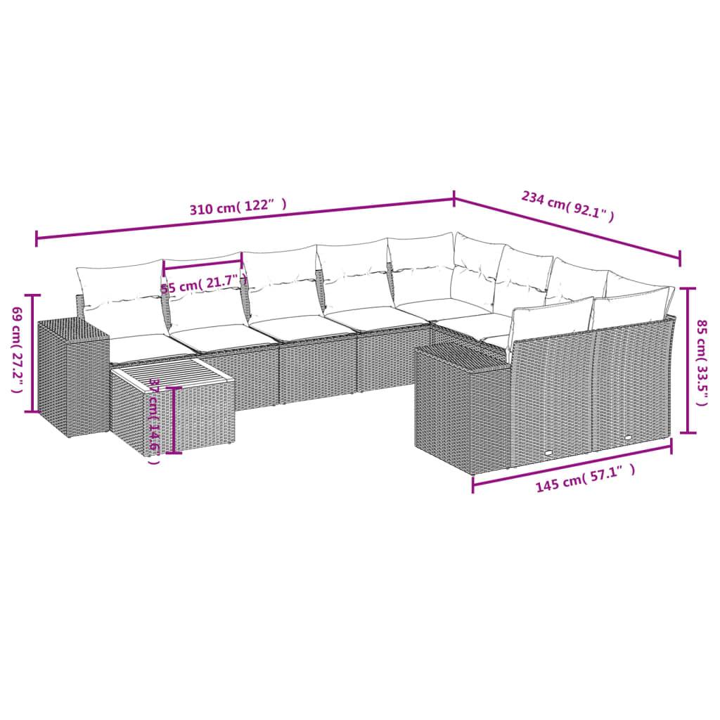 Salon de jardin confortable 10 places résine tressée modulable pour terrasse Beige coussins Gris clair – ComfortXL Outdoor Living - Image 8