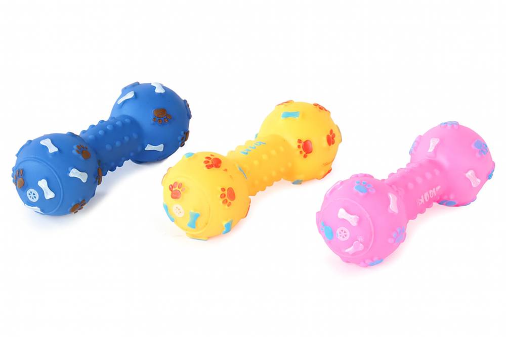 Objet pour chien couineur chew rubber dumbbell bone - Image 6