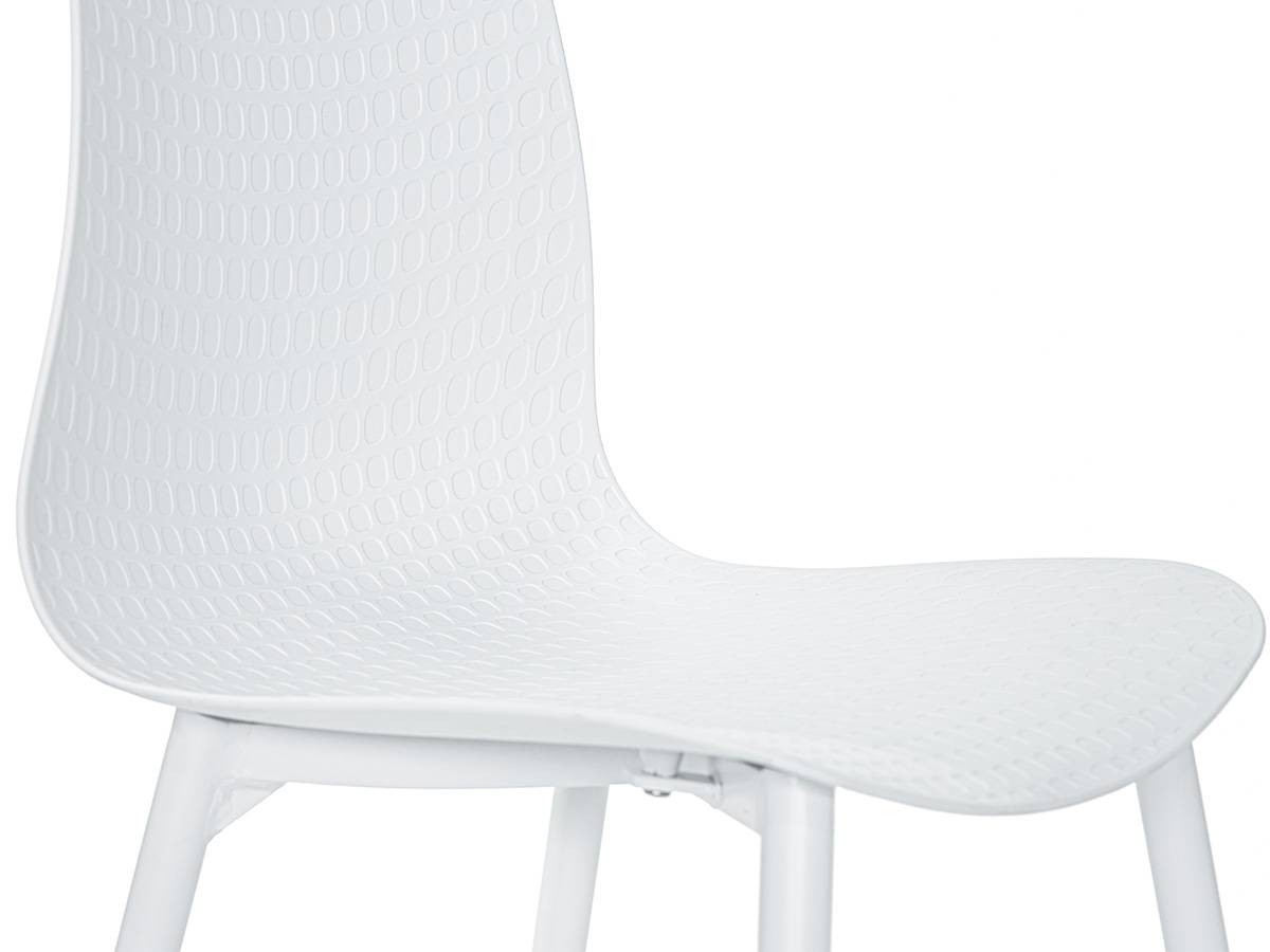 Lots de 4 Chaises de jardin en aluminium et résine blanc Corfou - Jardiline - Imagen 5