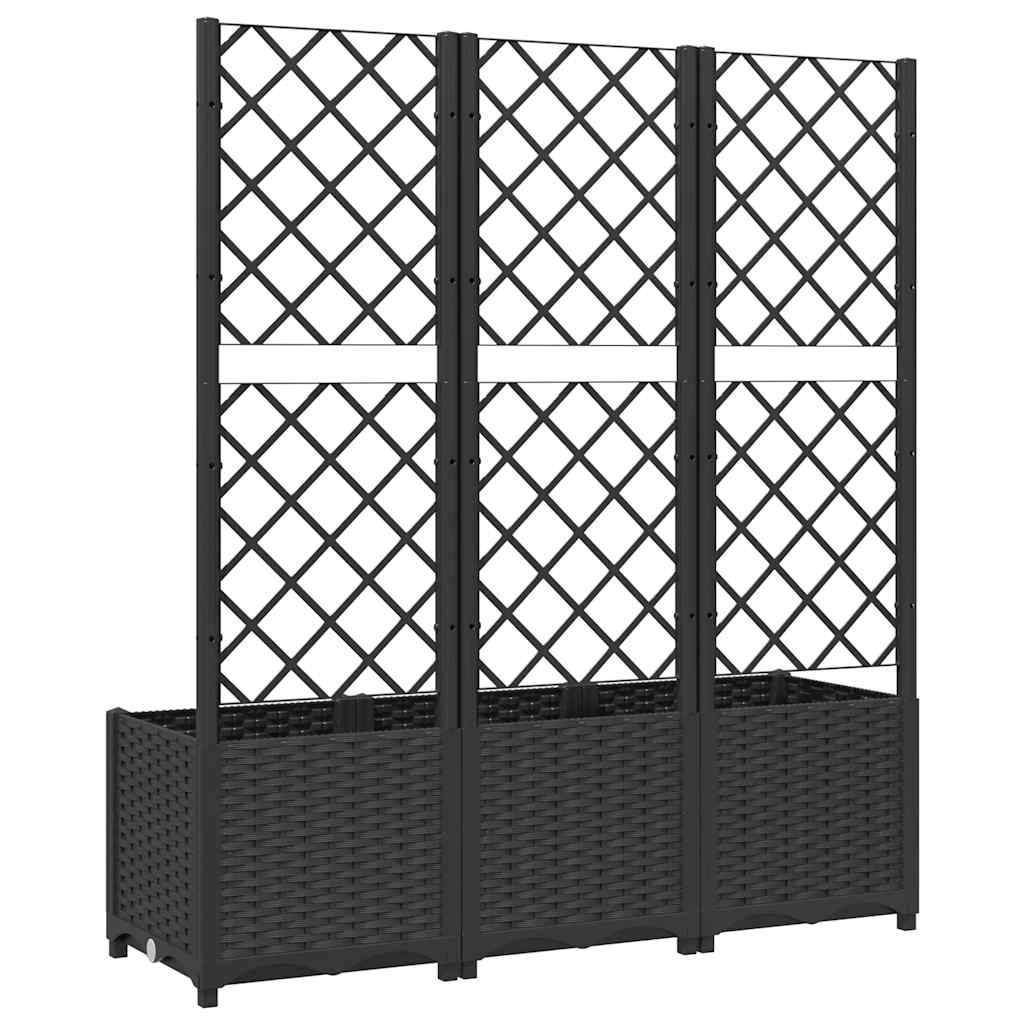 Vidaxl - Jardinière de jardin avec treillis Noir 120 x 40 x 136 cm PP vidaXL 318273 - Image 7