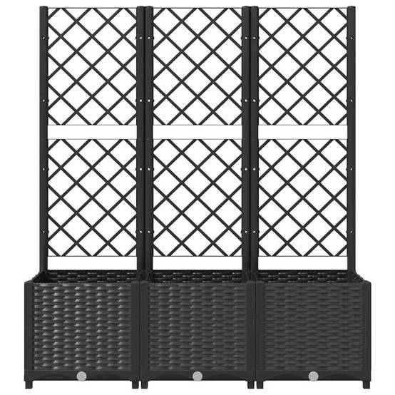 Vidaxl - Jardinière de jardin avec treillis Noir 120 x 40 x 136 cm PP vidaXL 318273 - Image 6