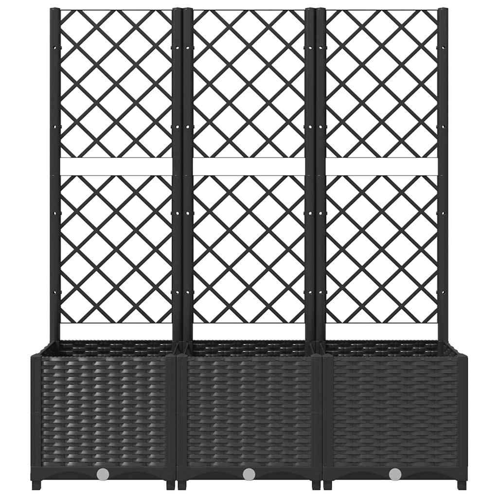 Vidaxl - Jardinière de jardin avec treillis Noir 120 x 40 x 136 cm PP vidaXL 318273 - Image 6