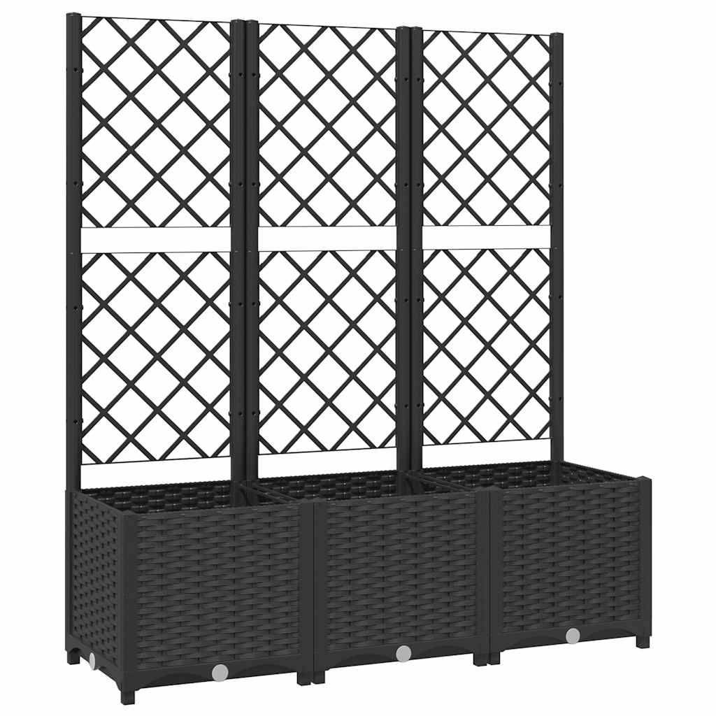Vidaxl - Jardinière de jardin avec treillis Noir 120 x 40 x 136 cm PP vidaXL 318273 - Image 2