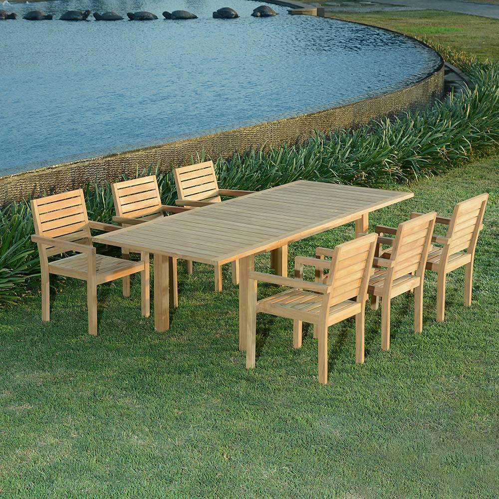Salon de jardin teck massif Caserte, 6 places - TECK'Attitude - Imagen 5