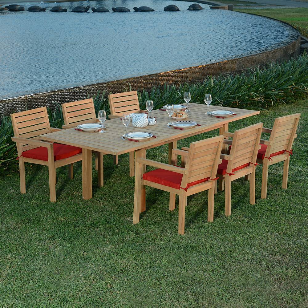 Salon de jardin teck massif Caserte, 6 places - TECK'Attitude - Imagen 2