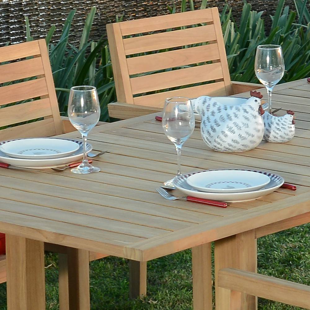 Salon de jardin teck massif Caserte, 6 places - TECK'Attitude - Imagen 3
