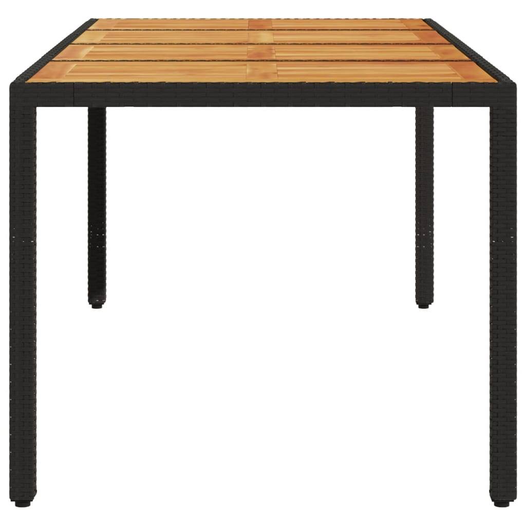 ComfortXL - Table de Jardin Design 190cm Noire, Plateau en Bois d'Acacia Massif et Résine Tressée – ComfortXL Outdoor Living - Image 5