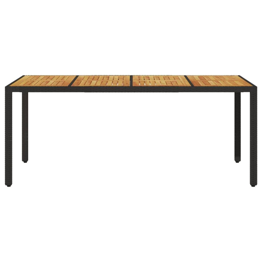 ComfortXL - Table de Jardin Design 190cm Noire, Plateau en Bois d'Acacia Massif et Résine Tressée – ComfortXL Outdoor Living - Image 4