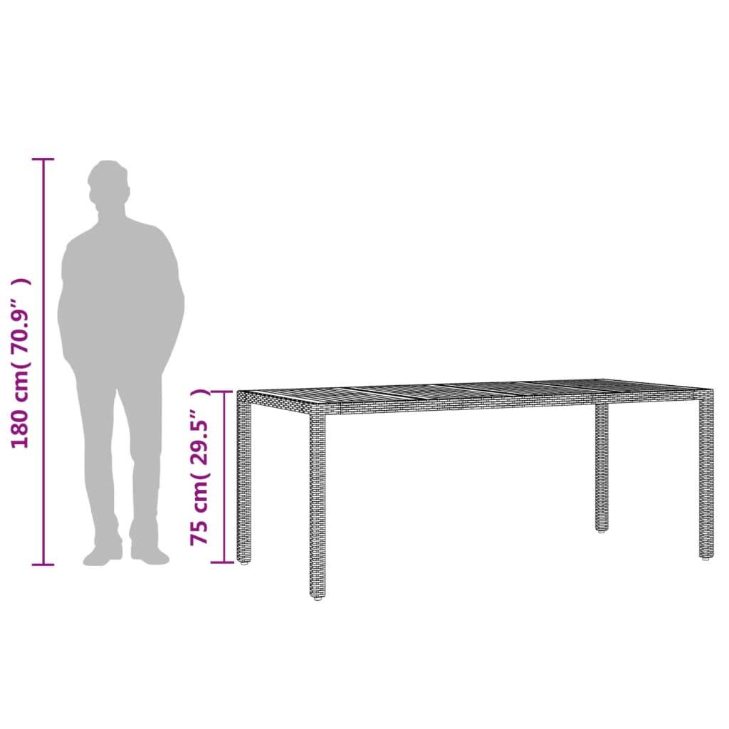 ComfortXL - Table de Jardin Design 190cm Noire, Plateau en Bois d'Acacia Massif et Résine Tressée – ComfortXL Outdoor Living - Image 10