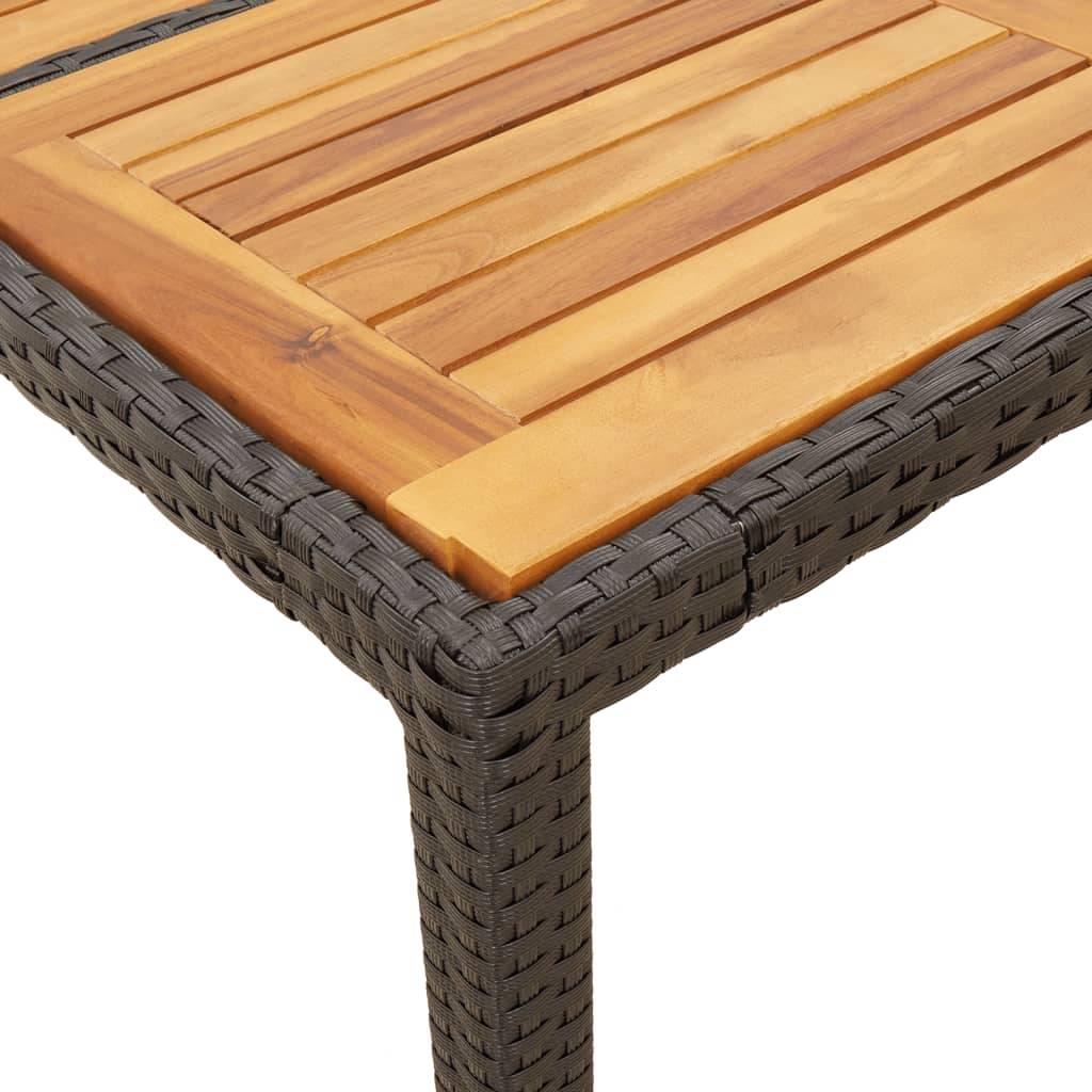 ComfortXL - Table de Jardin Design 190cm Noire, Plateau en Bois d'Acacia Massif et Résine Tressée – ComfortXL Outdoor Living - Image 8