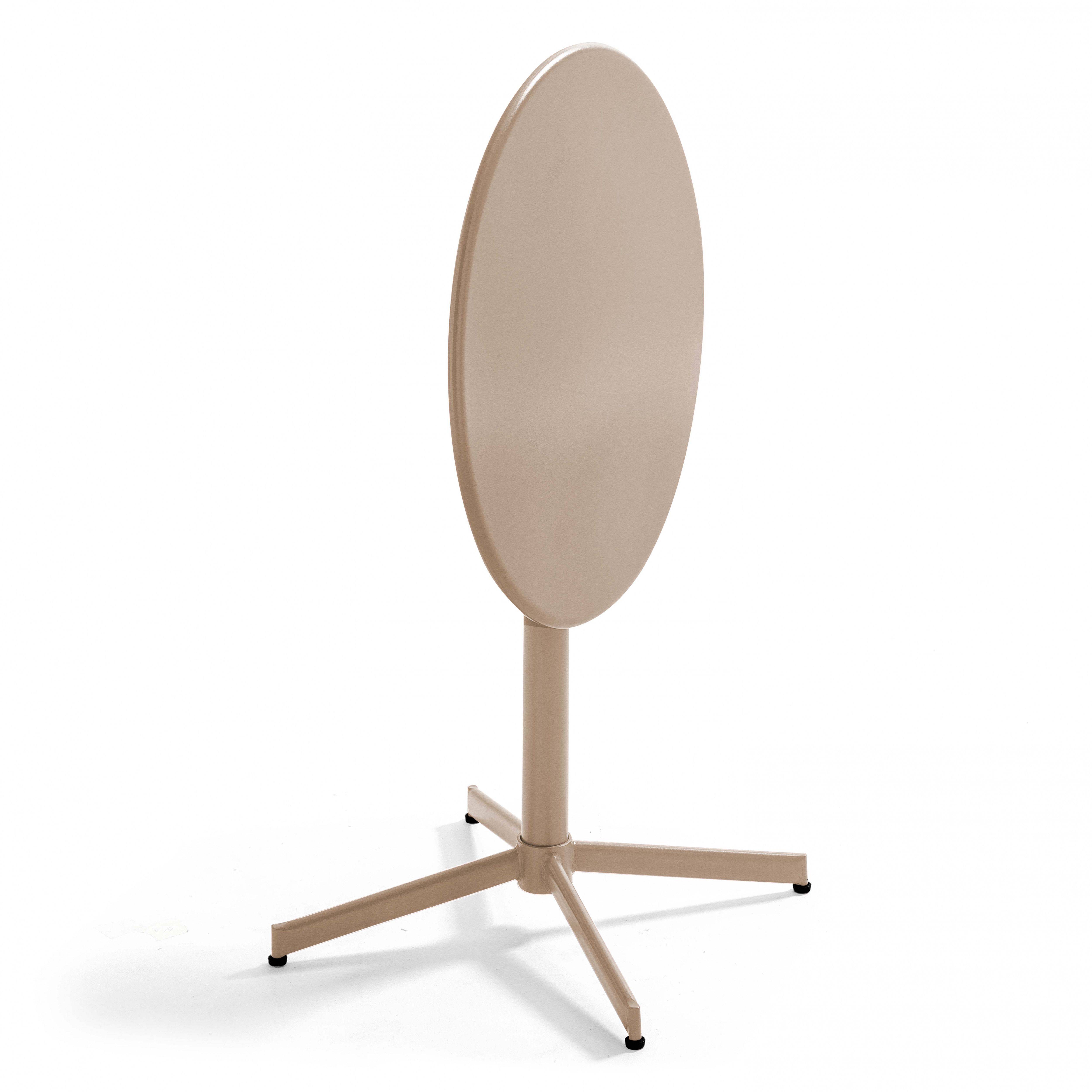Oviala - Ensemble table de jardin et 4 fauteuils métal taupe Palavas - Oviala - Imagen 5