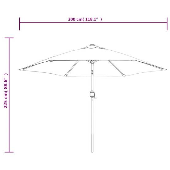 PANGIVO - Parasol déporté polyester et acier vert 300 x 300 x 225 cm - PANGIVO - Image 10