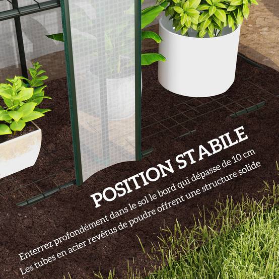 Outsunny - Serre de jardin balcon PE avec étagères 3 niveaux 2 portes bâche renforcée 140g/m² acier 215x46x151cm blanc - Outsunny - Image 9