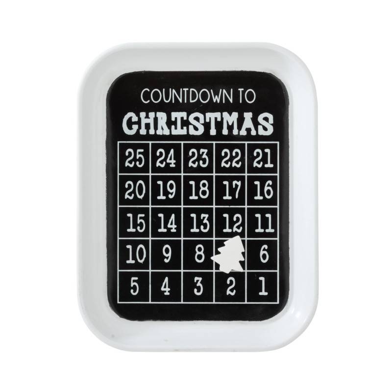 Calendrier de Noël en métal noir 32x41cm - J-Line
