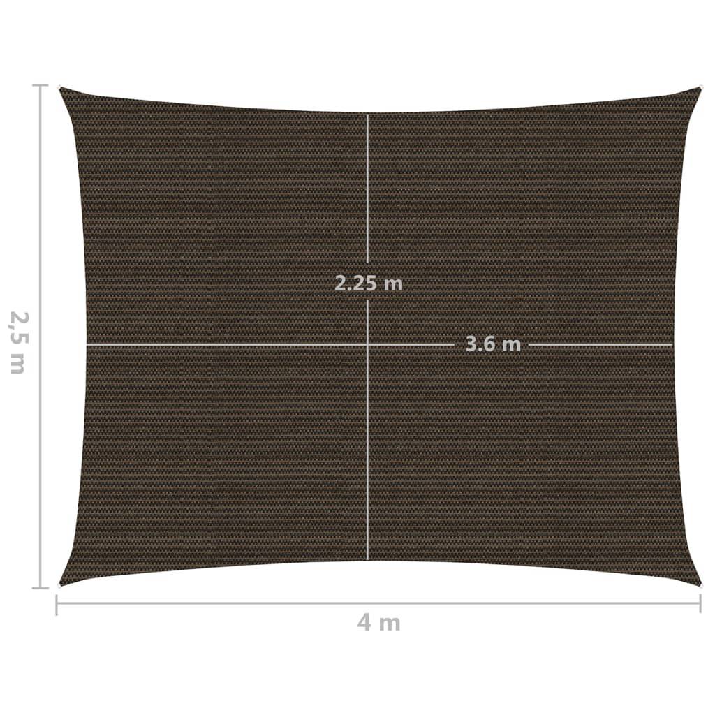 Helloshop26 - Voile toile d'ombrage parasol 160 g/m² PEHD 2,5 x 4 m marron - Imagen 5