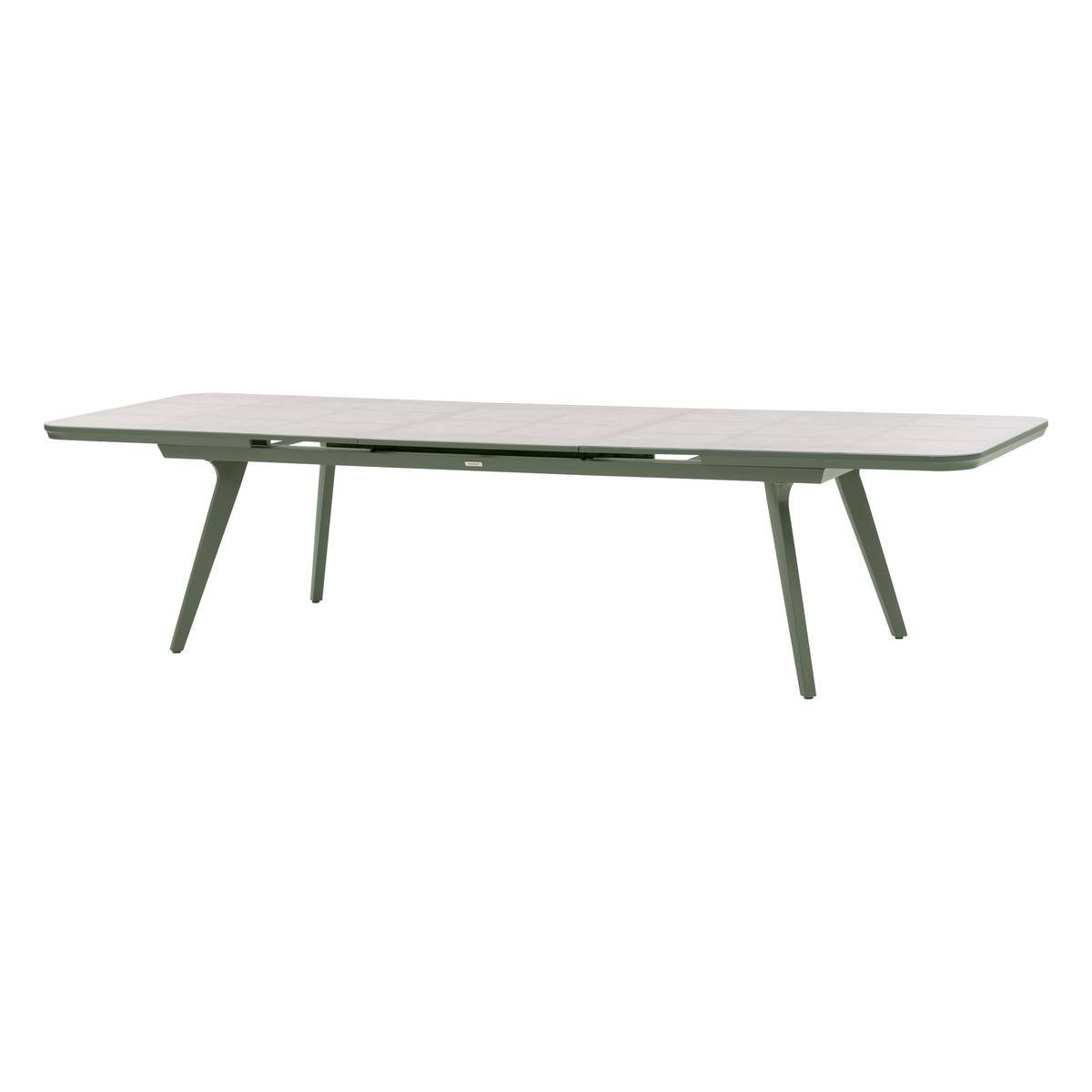 Hesperide - Table de jardin extensible "Pulpy" vert laurier & gris granite 12 places en aluminium verre et céramique Hespéride - Image 2