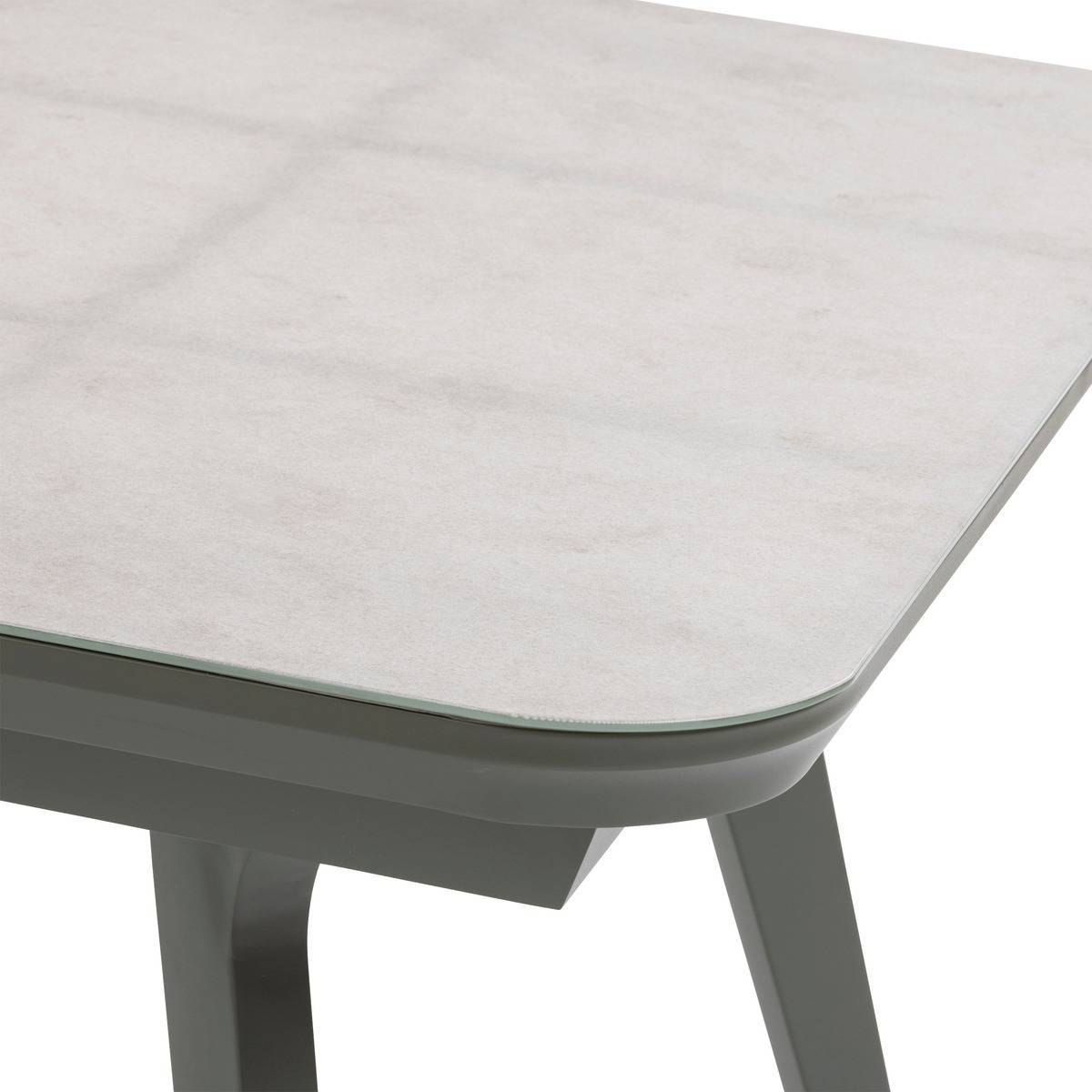 Hesperide - Table de jardin extensible "Pulpy" vert laurier & gris granite 12 places en aluminium verre et céramique Hespéride - Image 5