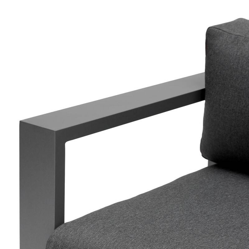 Hesperide - Canapé de jardin "Allure" 2 places graphite & gris zebrano en aluminium traité époxy - Hespéride - Imagen 6