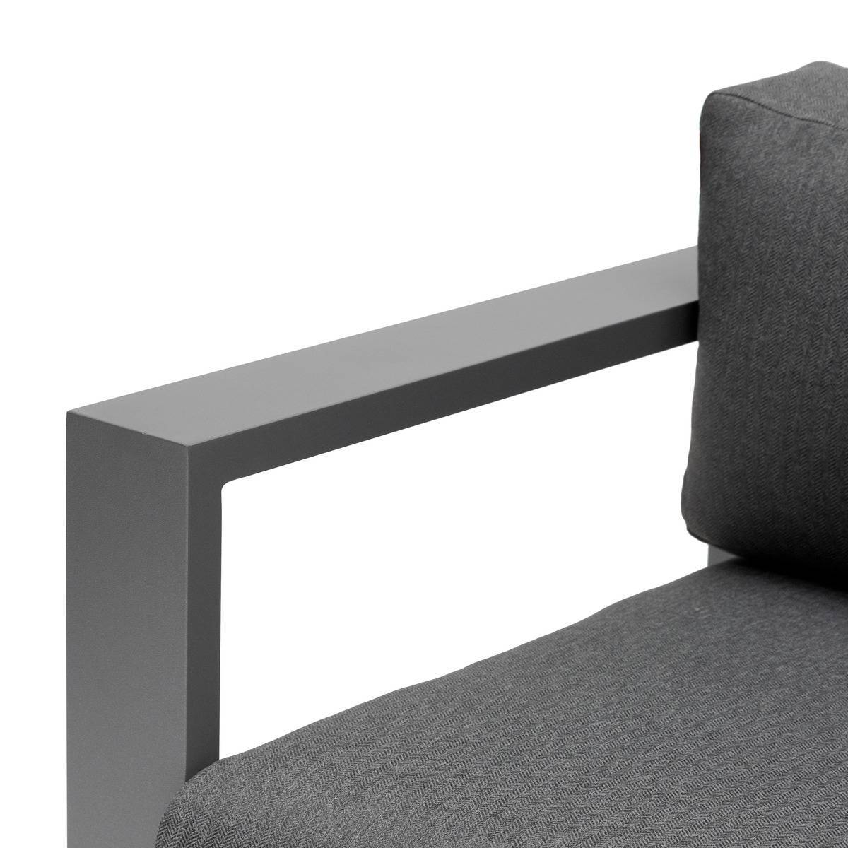 Hesperide - Canapé de jardin "Allure" 2 places graphite & gris zebrano en aluminium traité époxy - Hespéride - Imagen 5