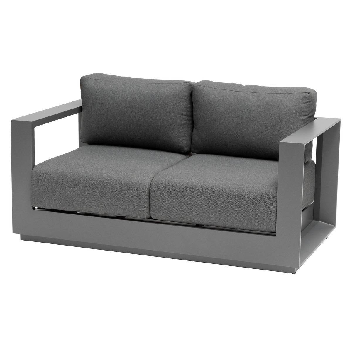Hesperide - Canapé de jardin "Allure" 2 places graphite & gris zebrano en aluminium traité époxy - Hespéride - Imagen 2