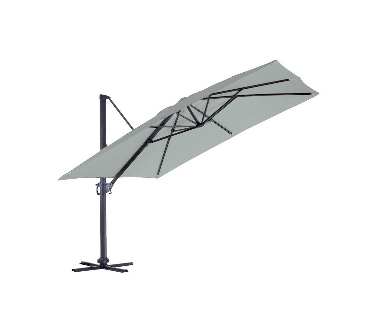 Ozalide - Parasol déporté 4x3m gris perle SUNKING XL - Image 2
