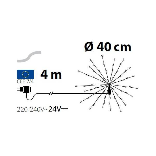 Lotti - Boule lumineuse à branche flash 40 CM 120 LED blanc chaud argentée Lotti - Imagen 3