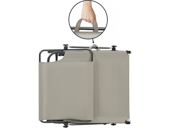 Lot De 2 Bains De Soleil Pliable "lazy" - Avec Pare Soleil - Taupe -habitat Et Jardin - Image 3