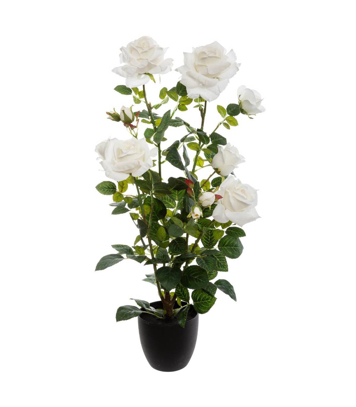 Plante artificielle Rosier velours en pot H 74 cm - Imagen 1