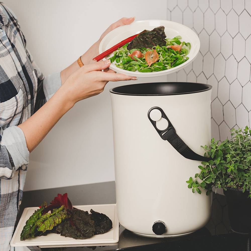 Composteur Bokashi en Plastique recyclé,beige, 9,6l+1 kg d'activateur - Imagen 2