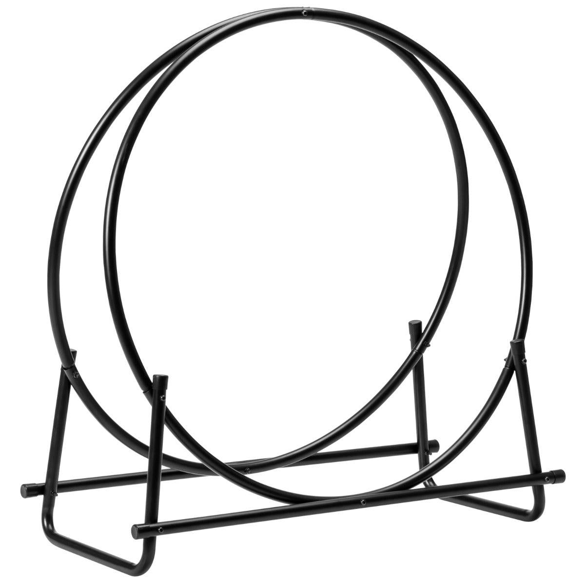 Helloshop26 - Porte-bûches rond pour bois de cheminée en acier 76,5 x 36 x 81,5cm structure en forme de a charge 50 kg intérieur/extérieur - Imagen 1