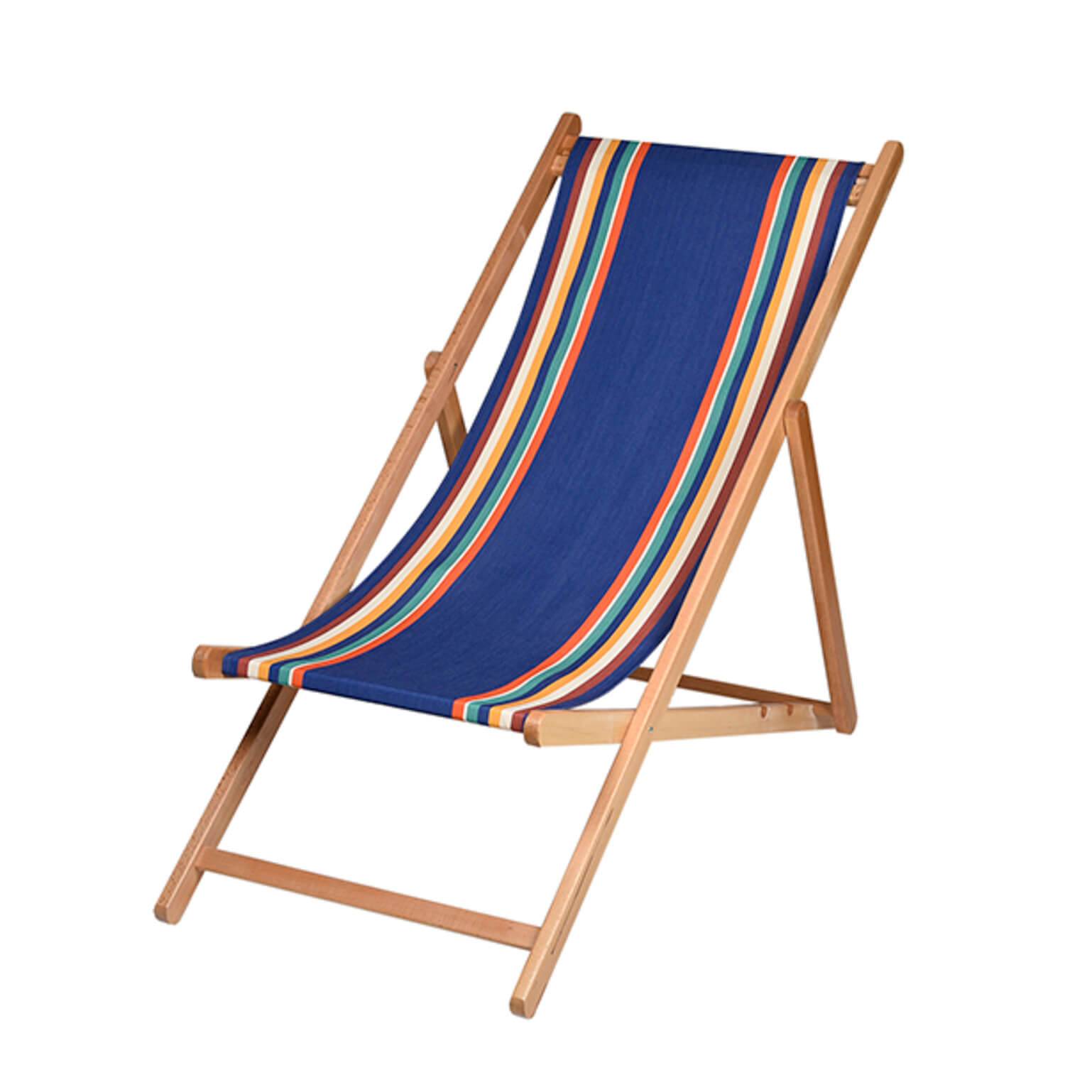 Autre - Lot de 2 chiliennes XL pliantes règlables - 100 % coton - bois hêtre - multicolore - MAULEON MEDITERANNEE - Imagen 1