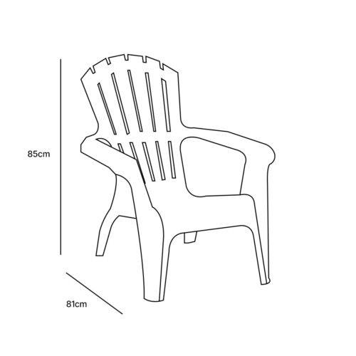 Wilsa Garden - Fauteuil Adirondack de Jardin en Résine Empilable Anthracite - Imagen 10