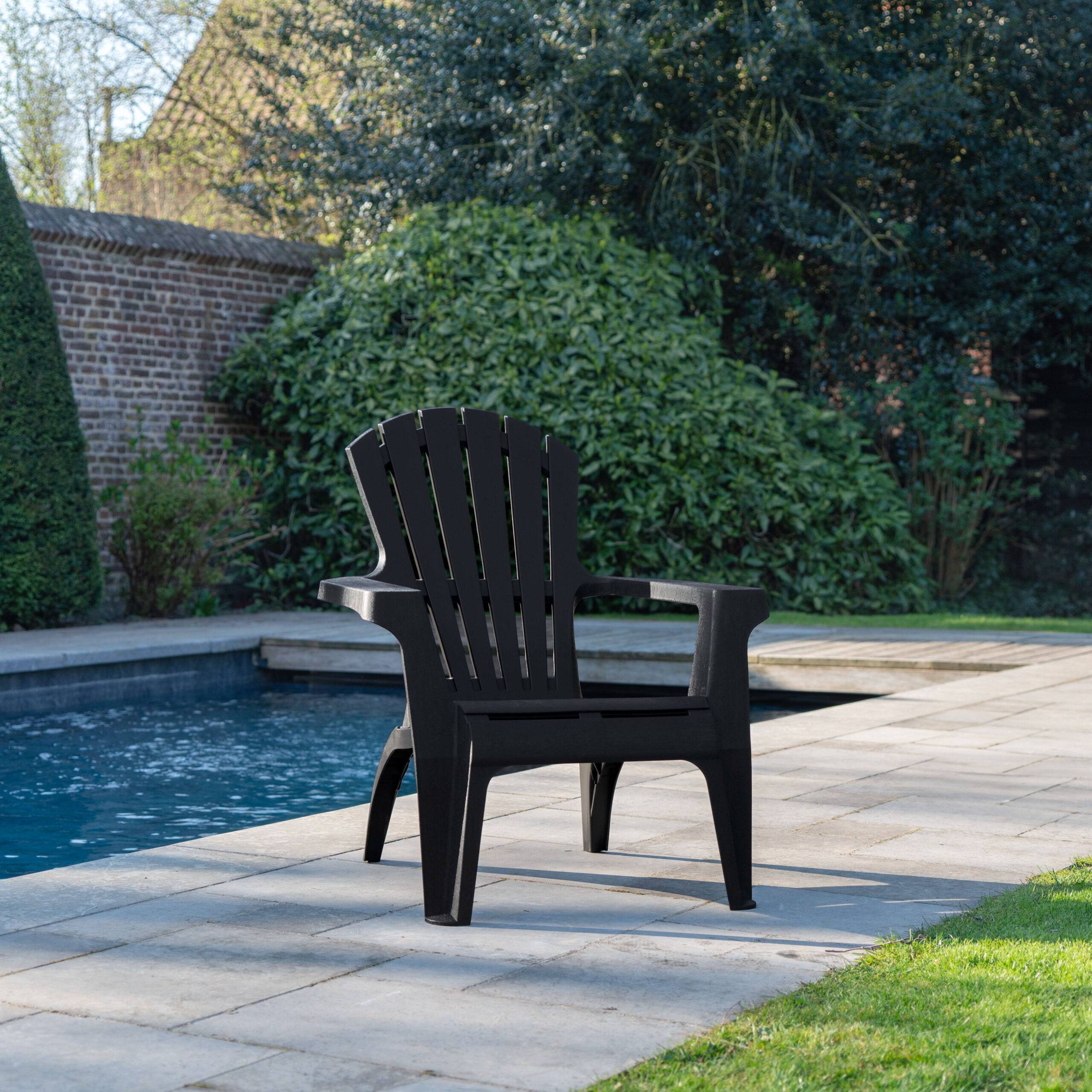 Wilsa Garden - Fauteuil Adirondack de Jardin en Résine Empilable Anthracite - Imagen 1