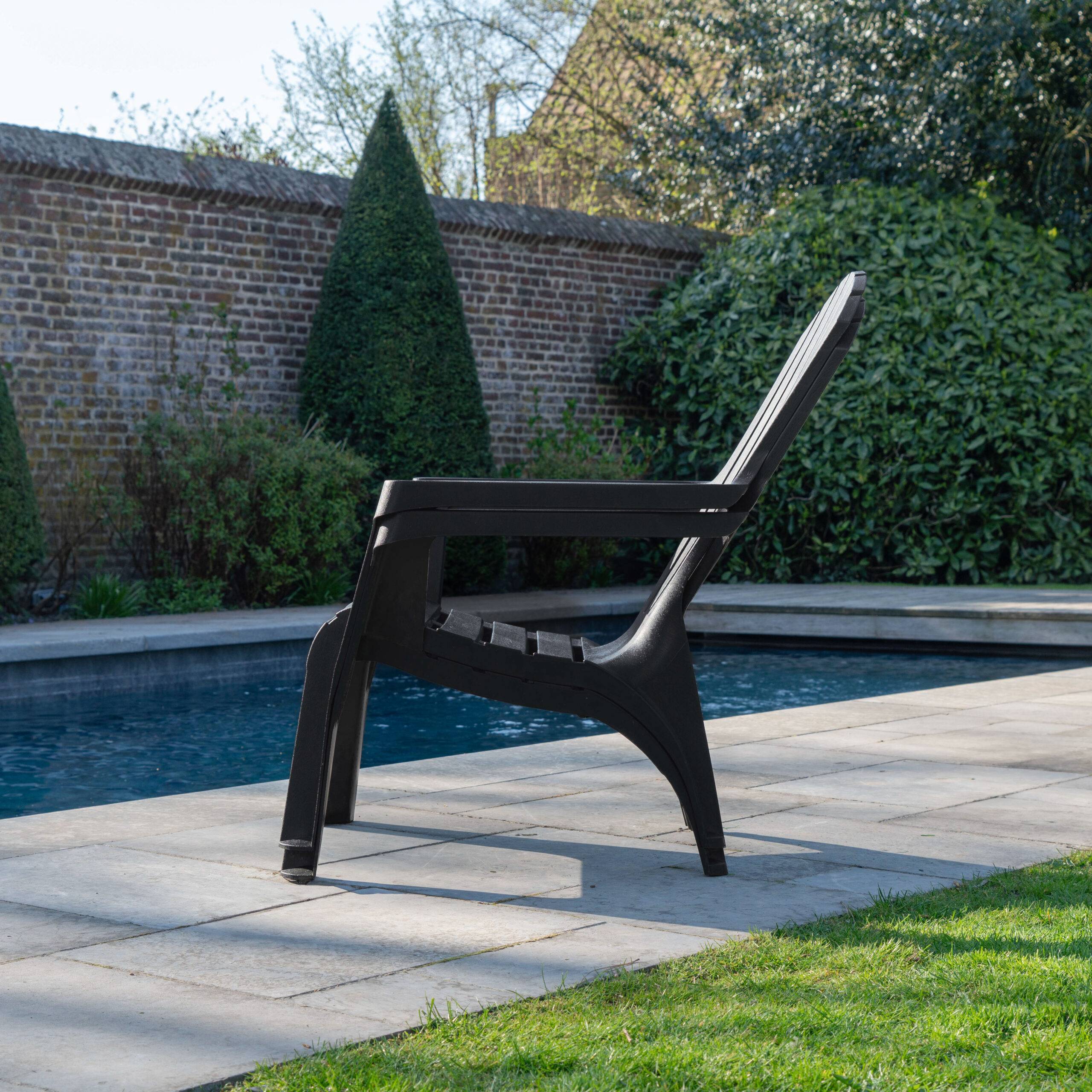 Wilsa Garden - Fauteuil Adirondack de Jardin en Résine Empilable Anthracite - Imagen 4