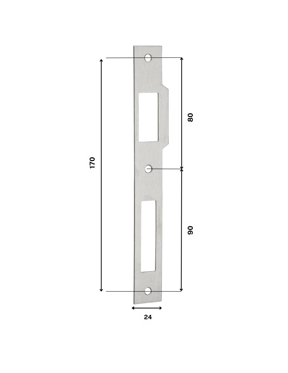 Boitier de serrure encastrable à cylindre pour menuiserie métallique, axe 25mm, bouts carrés, zingué - THIRARD - Image 3
