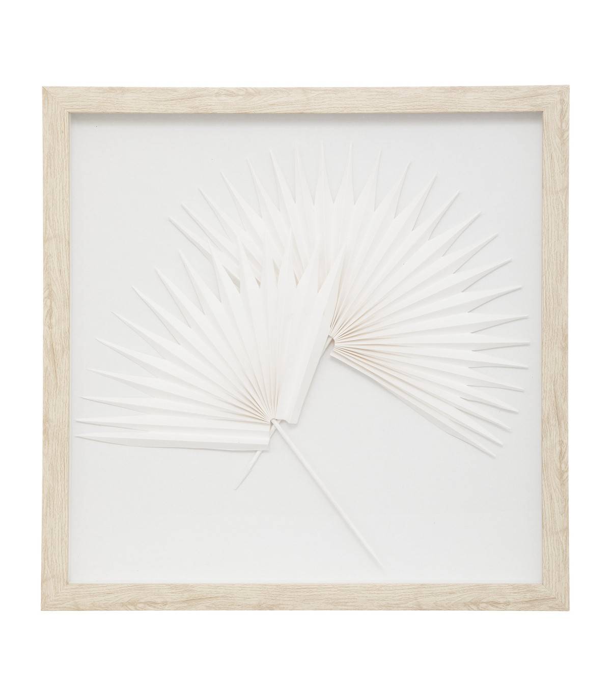 Déco murale Feuilles exotiques en bois et verre 40 x 40 cm - Imagen 1
