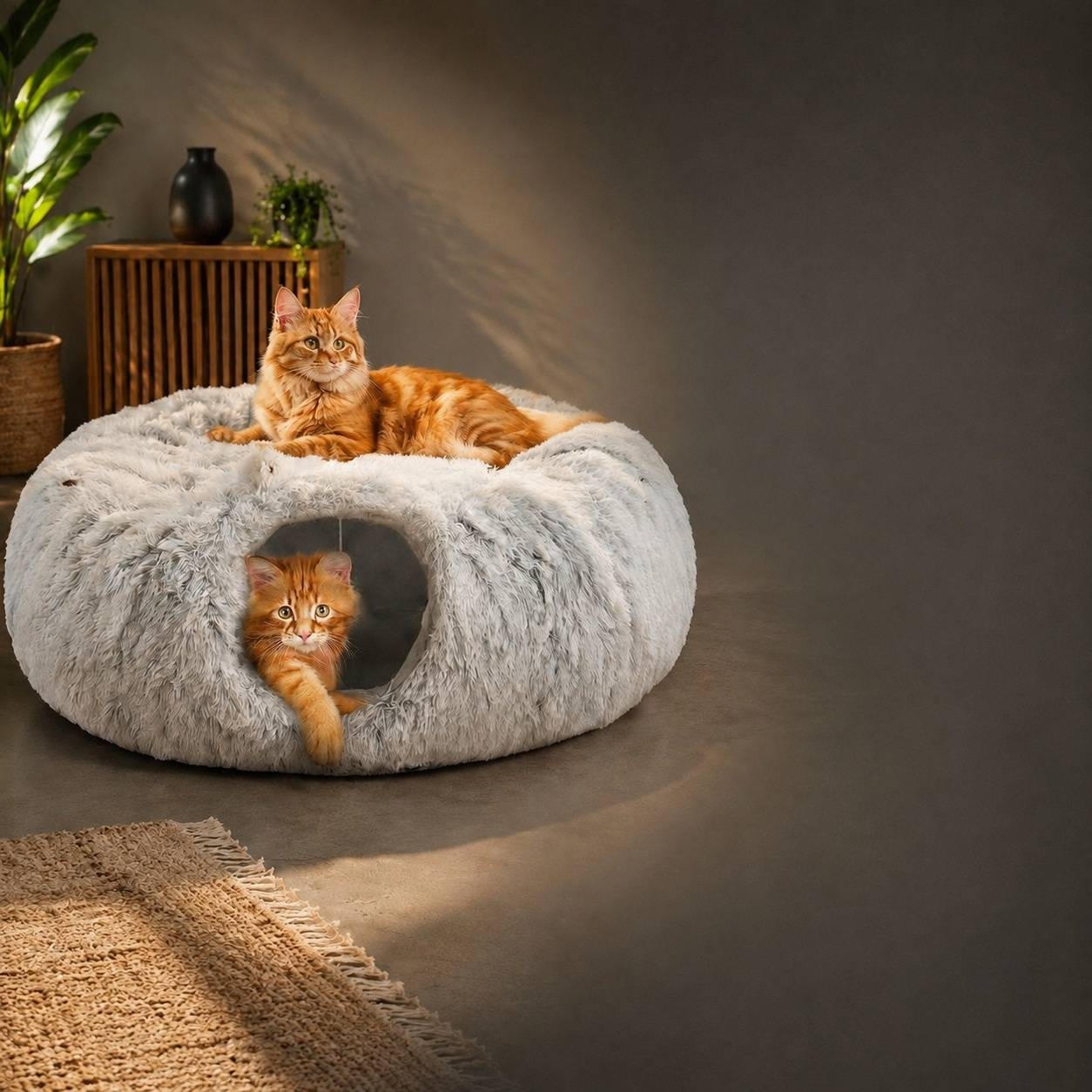 Tunnel à Chat Pelucheux Doux Extensible Connectable Pour Activité Physique - Image 4