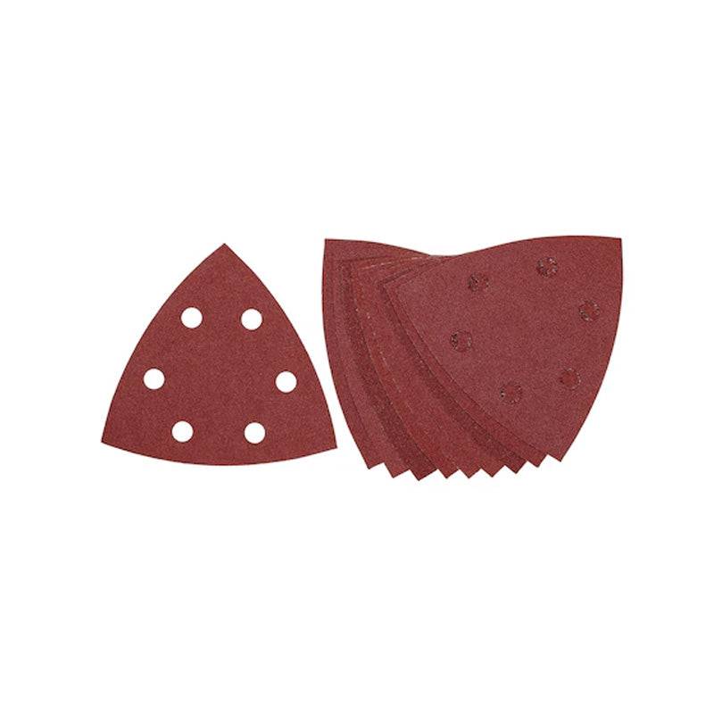 Dewalt - 10 Feuilles abrasives velcro pour ponceuses delta velcro DEWALT - 6 perforations - 93x93mm - taille Grain 80 - DEWALT ACCESSOIRES - Imagen 1