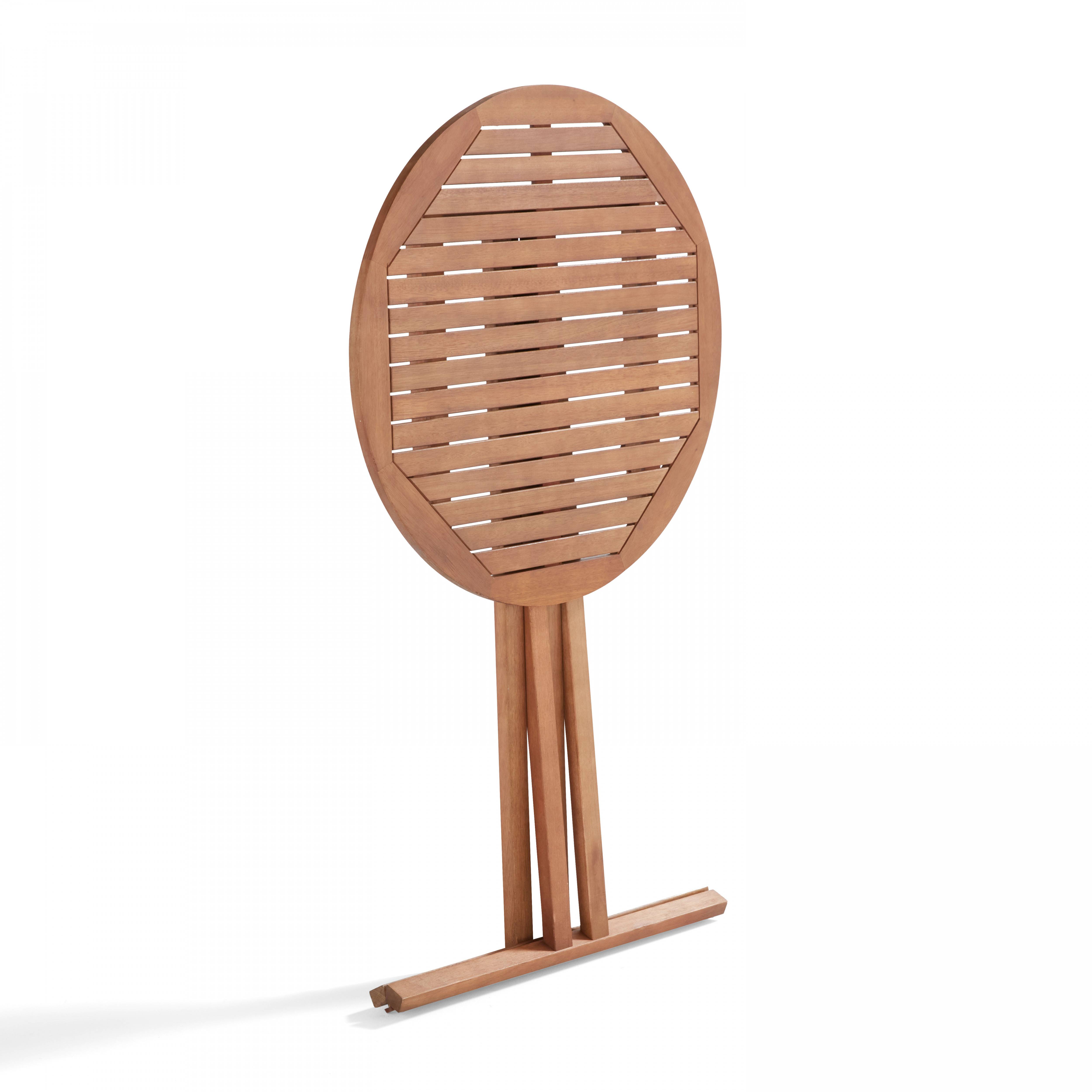 Oviala - Mange-debout pliant rond en bois d'eucalyptus Poya - Oviala - Imagen 3