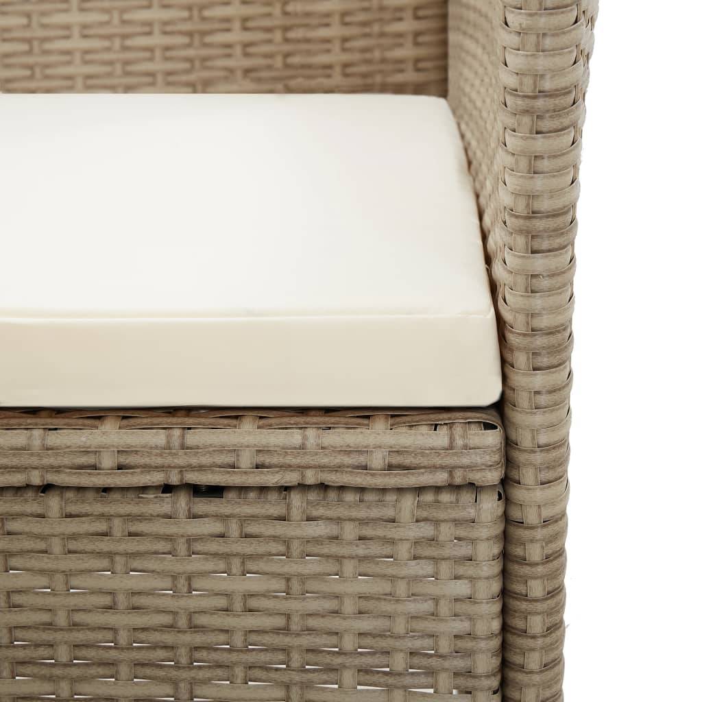 Salon de Jardin 2 Personnes Inclinable Bois et Résine Tressée Beige – ComfortXL Outdoor Living - Image 7