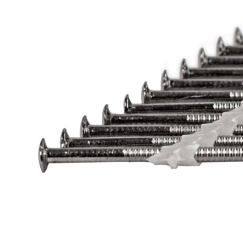 Norfix - 1000 Pointes en Bandes 34° -  65 x 2.8 mm 34° Tête Bombée Inox A4 Annelée Liaison Plastique NORFIX NFX11413 A4 Norfix - Imagen 2