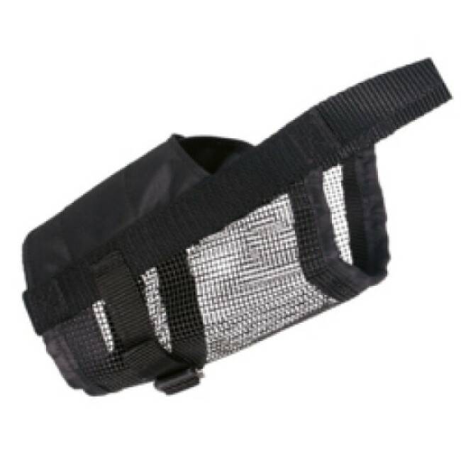 Trixie - Muselière en nylon noir avec maille Trixie Taille L–XL Sangle de nez 22/34 cm (Ex : Danois)