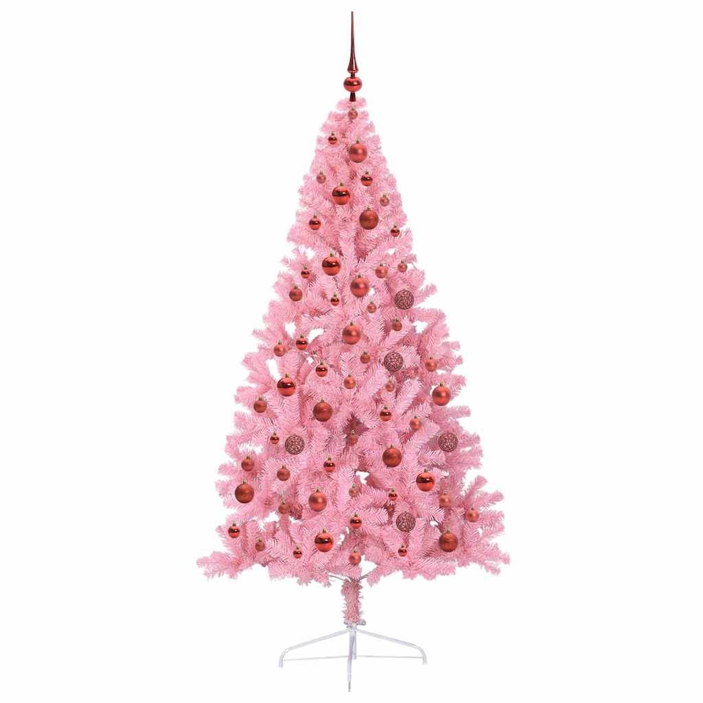 Vidaxl - Sapin de Noël artificiel pré-éclairé Rose 180 cm PVC vidaXL 3397076 - Image 5
