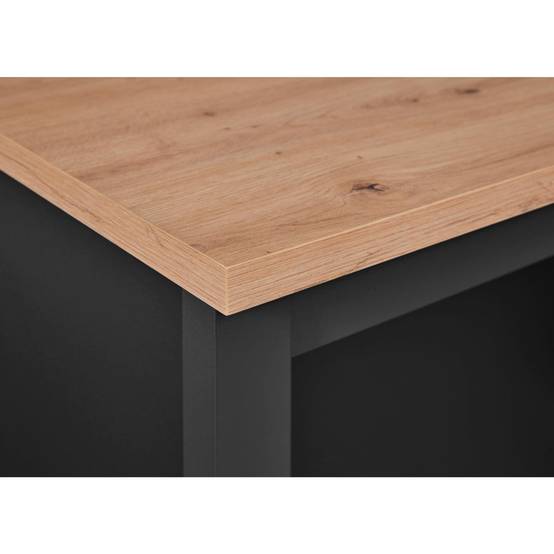 Ilot de Cuisine "Melina" 124cm Noir & Chêne - Image 3